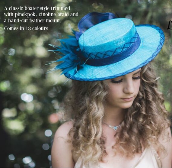 Boater Hat, Sinamay Boater, Hat for Races,