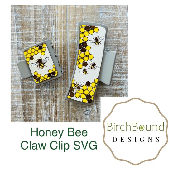 Claw Clip SVG, Honey Bee Claw Clip svg, digital download, Glowforge tested laser cut file