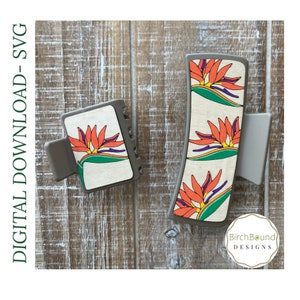 Paradiesvogel Krallenclip SVG, tropische Blumen SVG, florale Laserdatei, digitaler Download, Glowforge getestete Laserschnittdatei