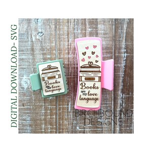 Books Are My Love Language Claw Clip SVG, Books Claw clip svg, Love Language Hair clip svg,digital download, Glowforge tested laser cut file