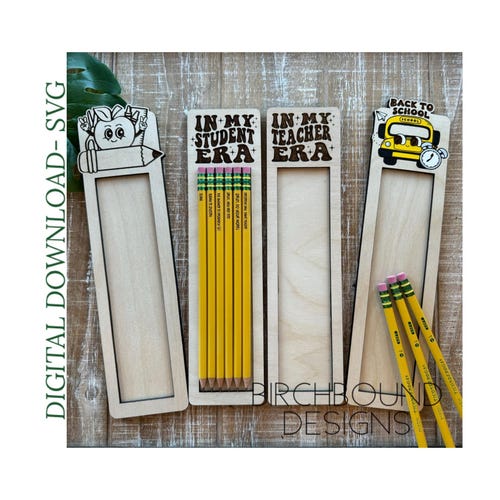 Pencil Packaging Laser File, Engraved Pencils, Back to School Gift, Glowforge Tested SVG, Digital Download