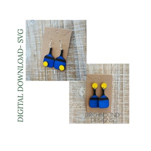 Pickleball Earring SVG, Sports Earrings, Glowforge Tested, Digital Download