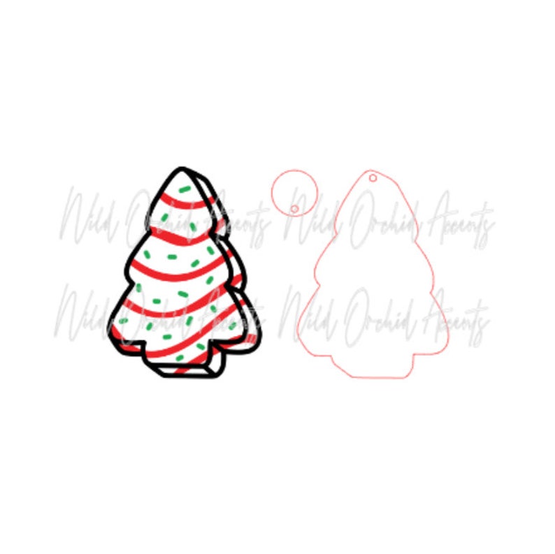 Christmas Tree Snack Cake Earring SVG & PNG Digital Download Etsy