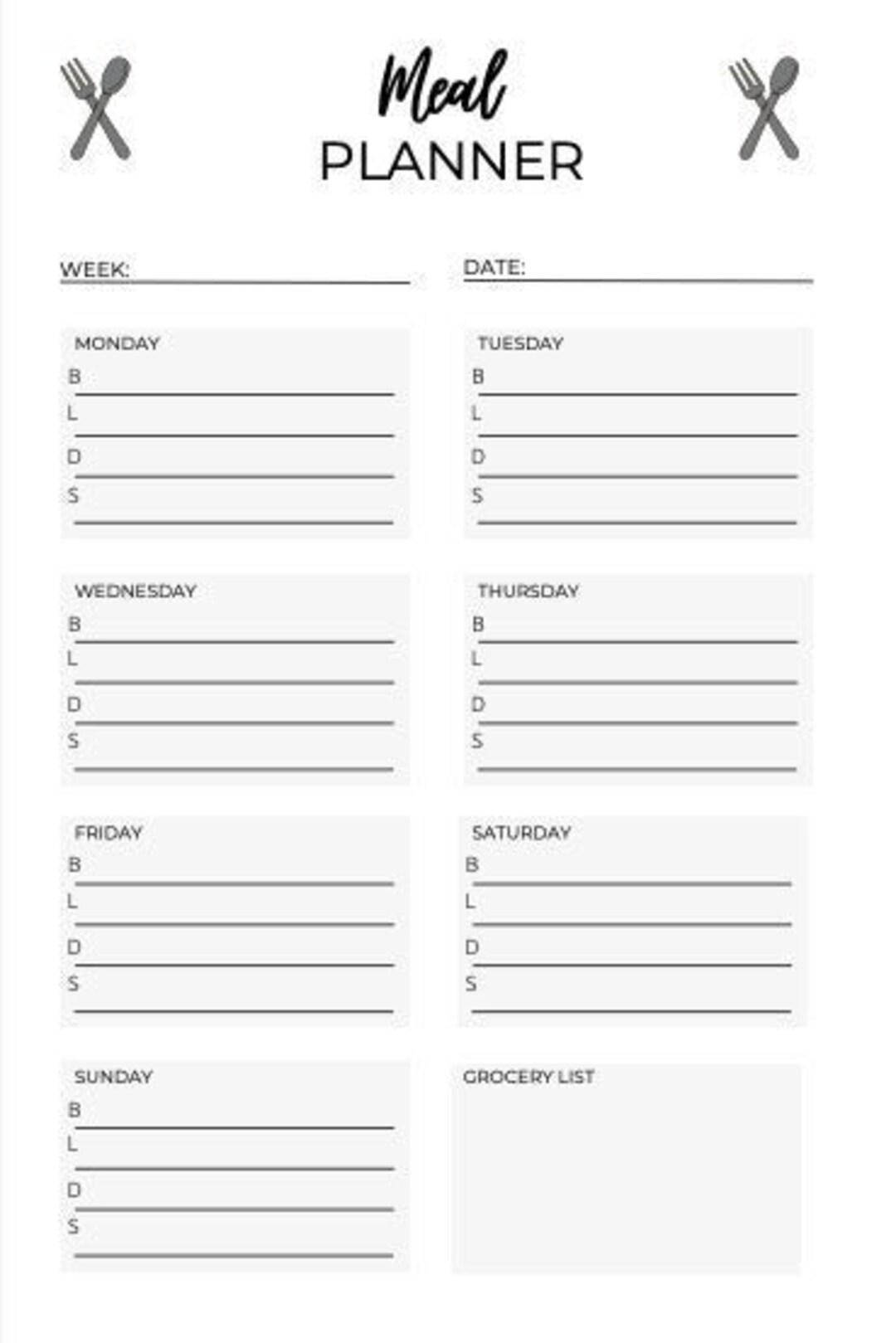 Buy Weekly Meal Planner Digital Pdf Instant Download Healthy Online in ...