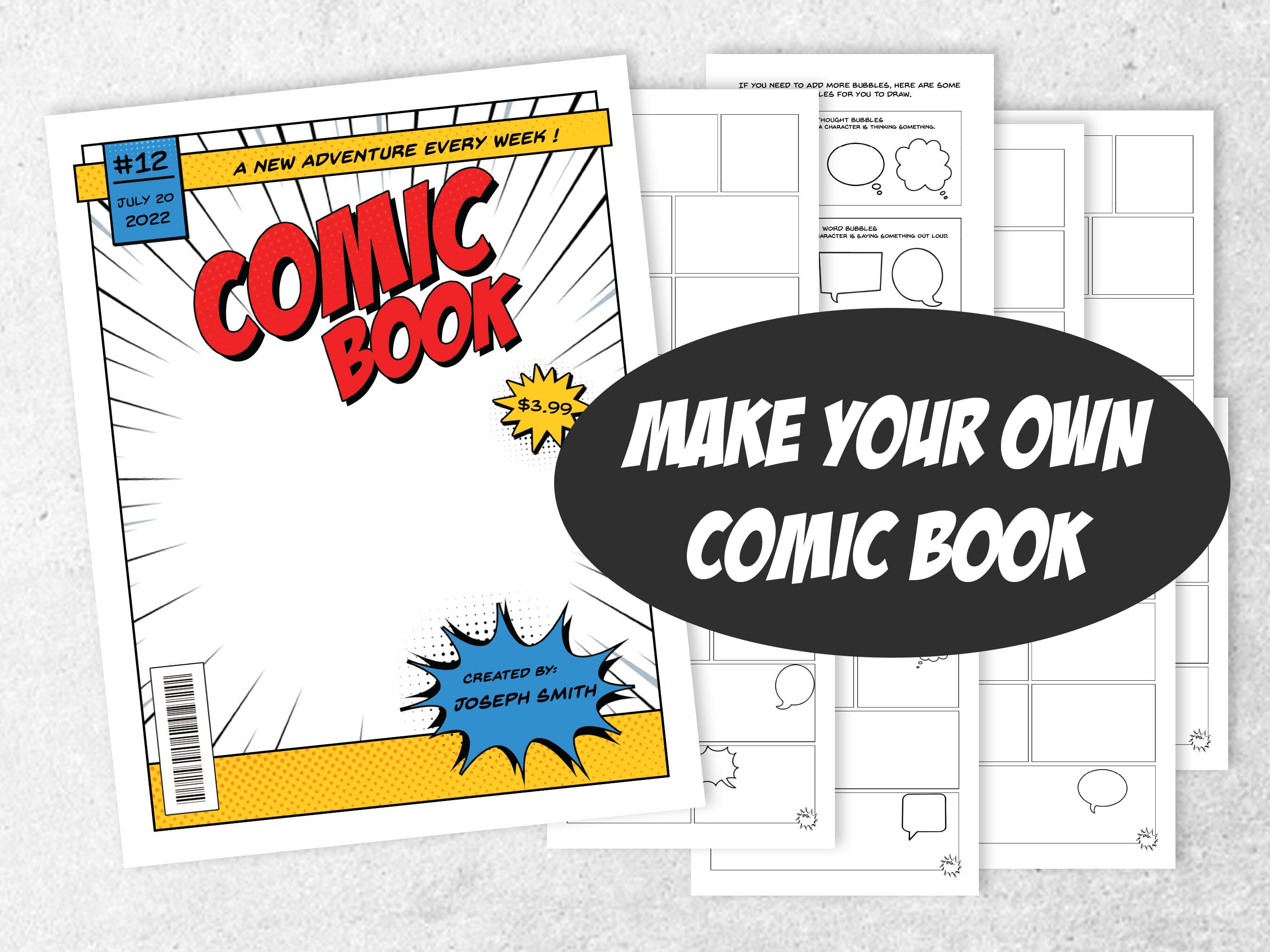 Printable Comic Book Digital Download / Blank Comic Book - Etsy