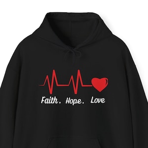 Faith Hope Love Christian Hoodie, Christian Sweatshirt, Jesus Hoodie, Trendy Hoodie, Faith Christmas Sweater, Aesthetic Hoodie, Unisex