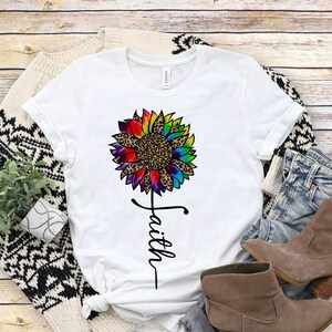Christian Tee, Faith T-shirt, Bible Shirt, Christian Shirt, Religious Shirt, Christian Apparel, Christian Gift Idea, Graphic Sunflower Tee