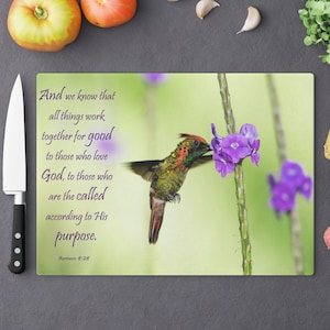 Bible Quote Personalized Glass Cutting Board, Scripture Cutting Board, Christian Gift Idea, Christmas Gift Idea, Wedding Gift, Gift for Her