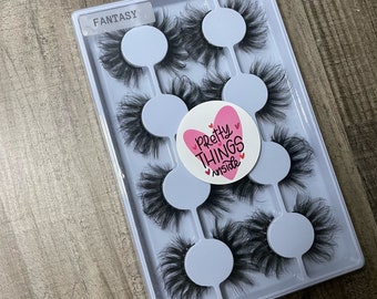 Pestañas postizas de lujo FANTASY de 16 mm hechas a mano y esponjosas en paquete múltiple