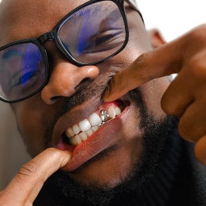 Cross Grillz, gold grillz cap