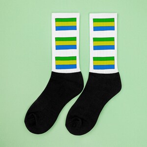 Gabonese flag socks, Gabon flag socks, Gabon socks, Gabonese socks, Flag socks, World socks, Geography socks