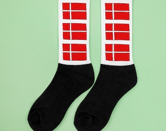 Deense sokken, Deense sokken, Deense vlag, vlagsokken, wereldsokken, aardrijkskundesokken,