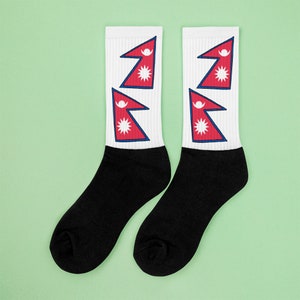 Nepali socks, Nepal socks, Flag socks, World socks, geography socks,