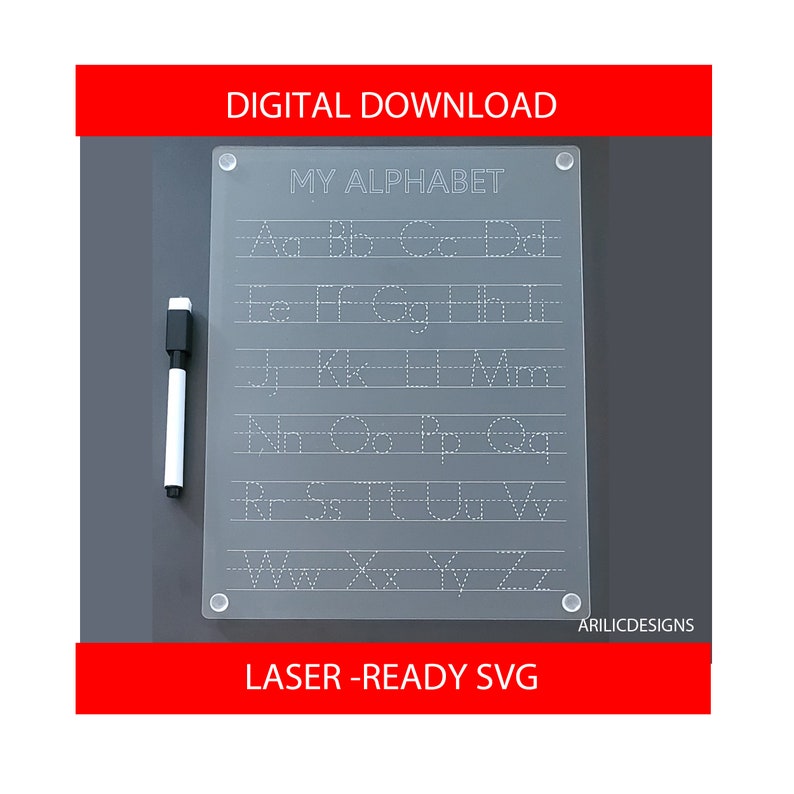 Acrylic Tracing Board SVG File SVG Alphabet Board Etsy