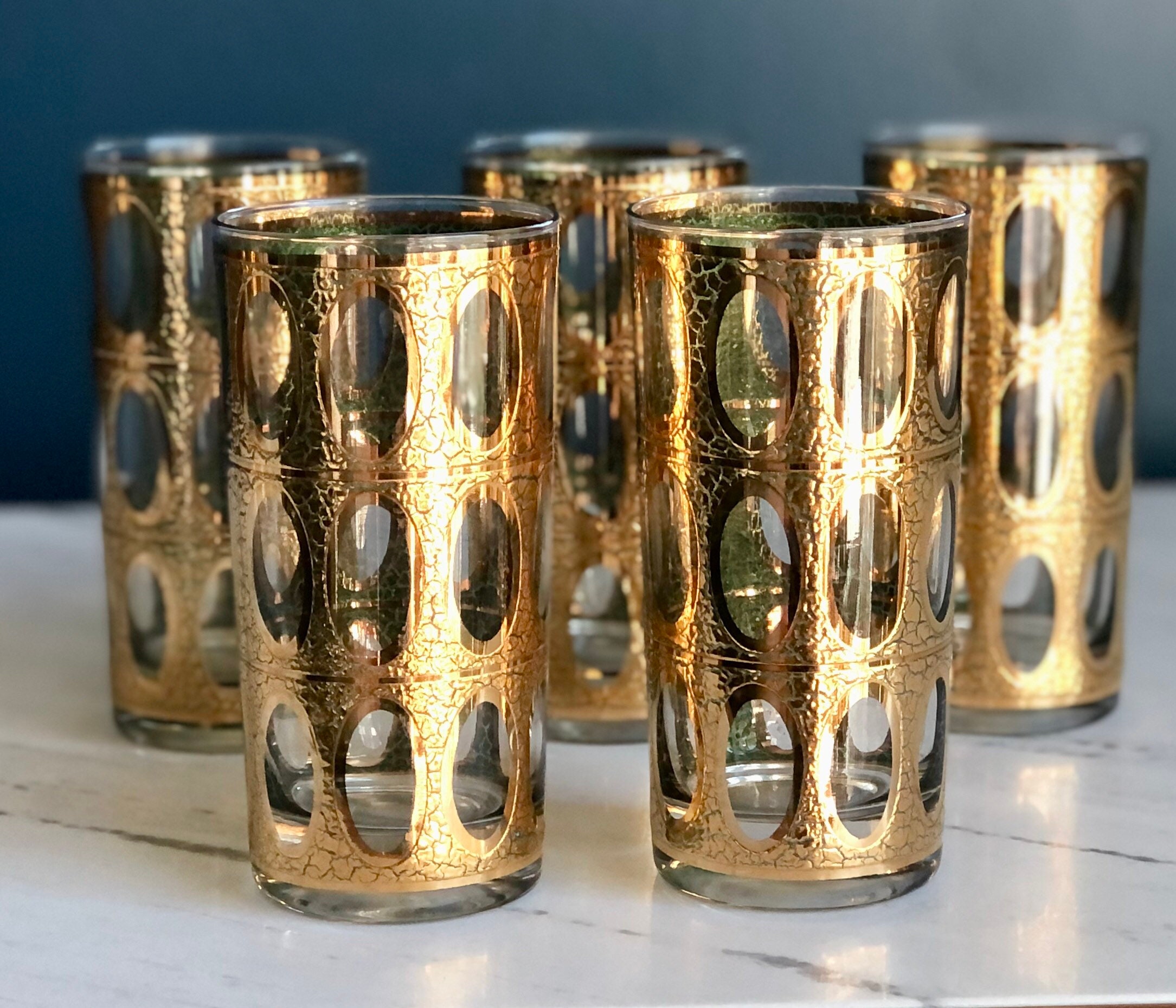 Vintage MCM Culver Pisa Collins Glasses Etsy