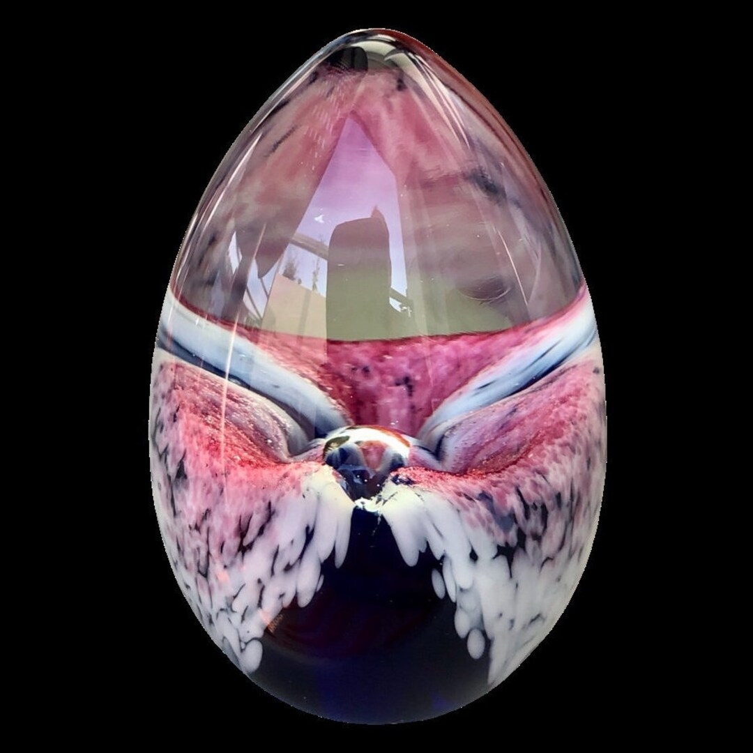 GES Glass Eye Studio Egg Art Glass Paperweight 1992 Etsy