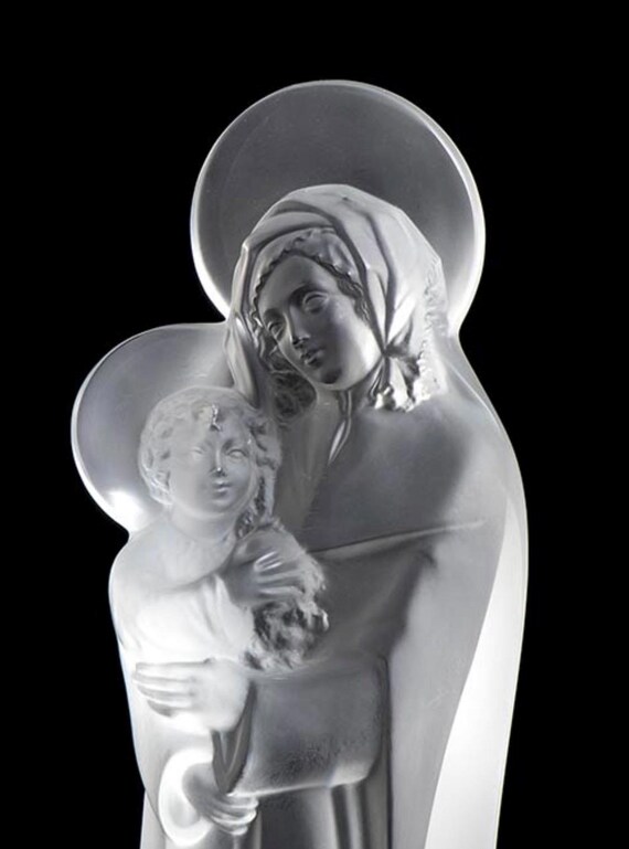 René Lalique-france, Madonna and Child Large Frosted Sculpture - Etsy