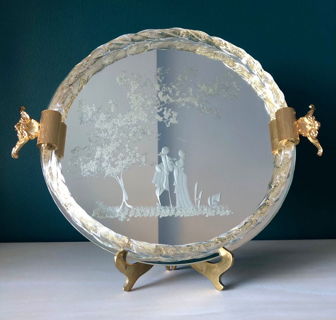 Circa 1950s Venetian Murano Glass Tray by Ercole Barovier Etsy