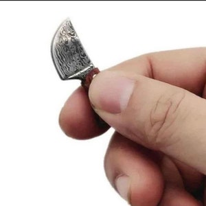 Mini Chef Damascus Style Knife, Key Chain, Gift Men FREE SHIPPING