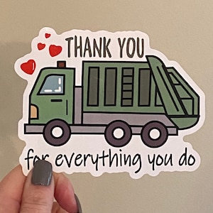 Garbage Trash Thank You For Your Service Decal 5” FREE SHIPPING