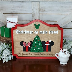 Disney Christmas Tree tiered tray decor, mickey, diy tray decor, Christmas decor, disney tray Decor, wood sign for tier tray or dunn display
