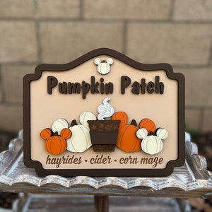 Disney Pumpkin Patch tiered tray decor, mickey, diy tray decor, Fall decor, fall tray Decor, wood sign for tiered tray or rae dunn display