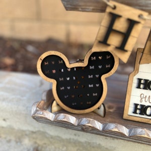 Disney Home Tiered TrayMickey Mouse DecorCane Sign Mouse EarsWelcome HomeThis House Runs on DisneyTiered Tray SignsFarmhouse Decor Mickey Head