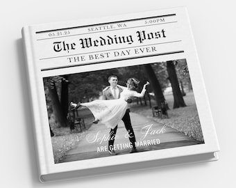 Personalized Wedding Guest Book Alternative Wedding Newspaper Photo Guestbook Custom Wedding Book Album Unique Wedding Guest Book Idea Gift