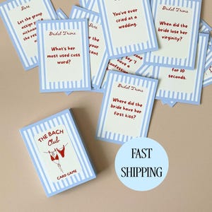 Bachelorette party card game for bride featuring trivia truth or dare and drink if prompts perfect for beach bachelorette coastal bach weekend girls trip game activity fun drinking game for bachelorette party