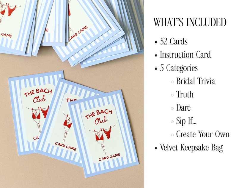 Bachelorette card game for beach weekend girls trip fun drinking game with truth or dare and drink if prompts perfect for coastal bach party activities boat day bachelorette and bride celebration game