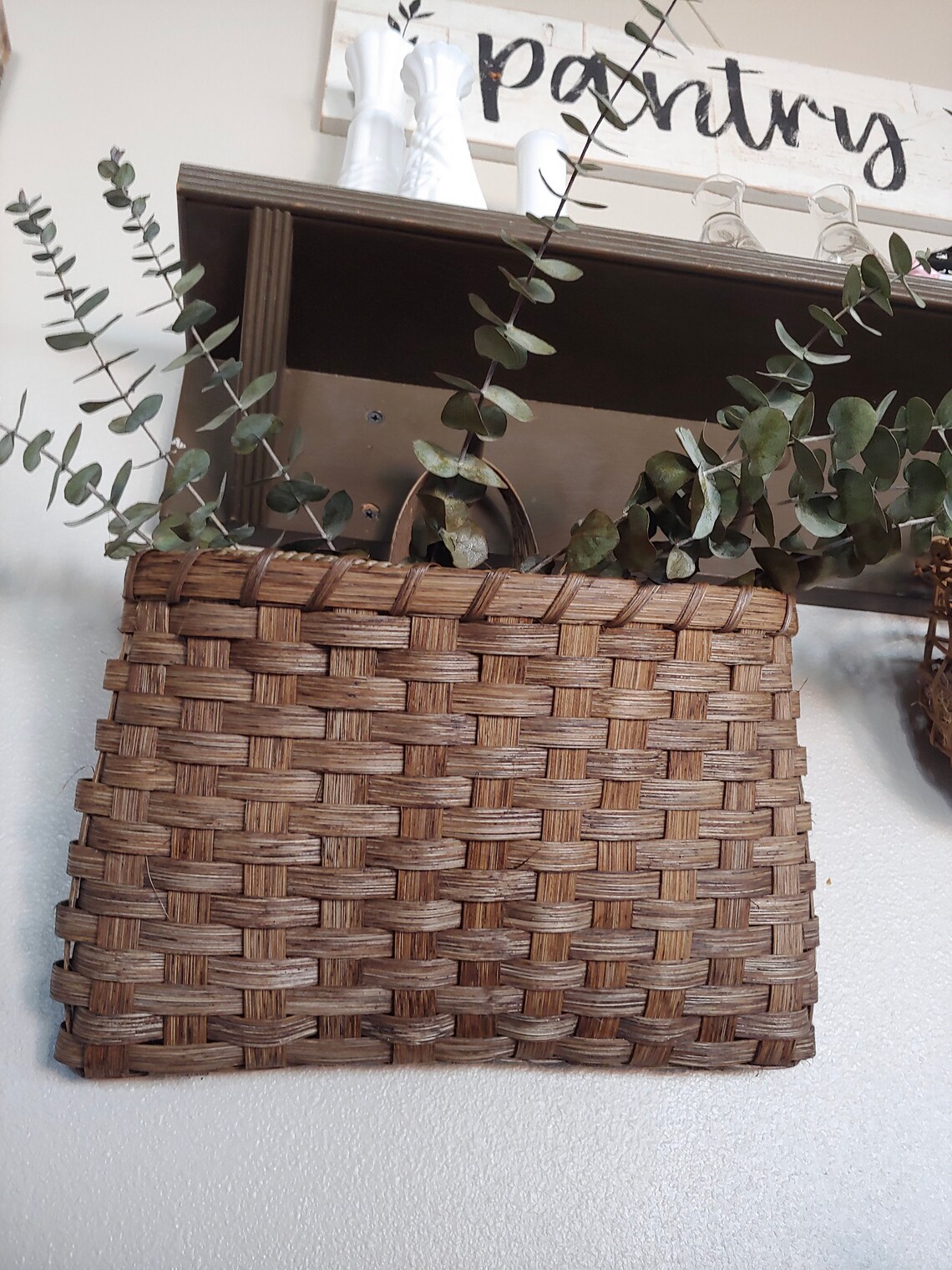 Large Wall Basket Hanging Basket Handmade Wall Basket Etsy