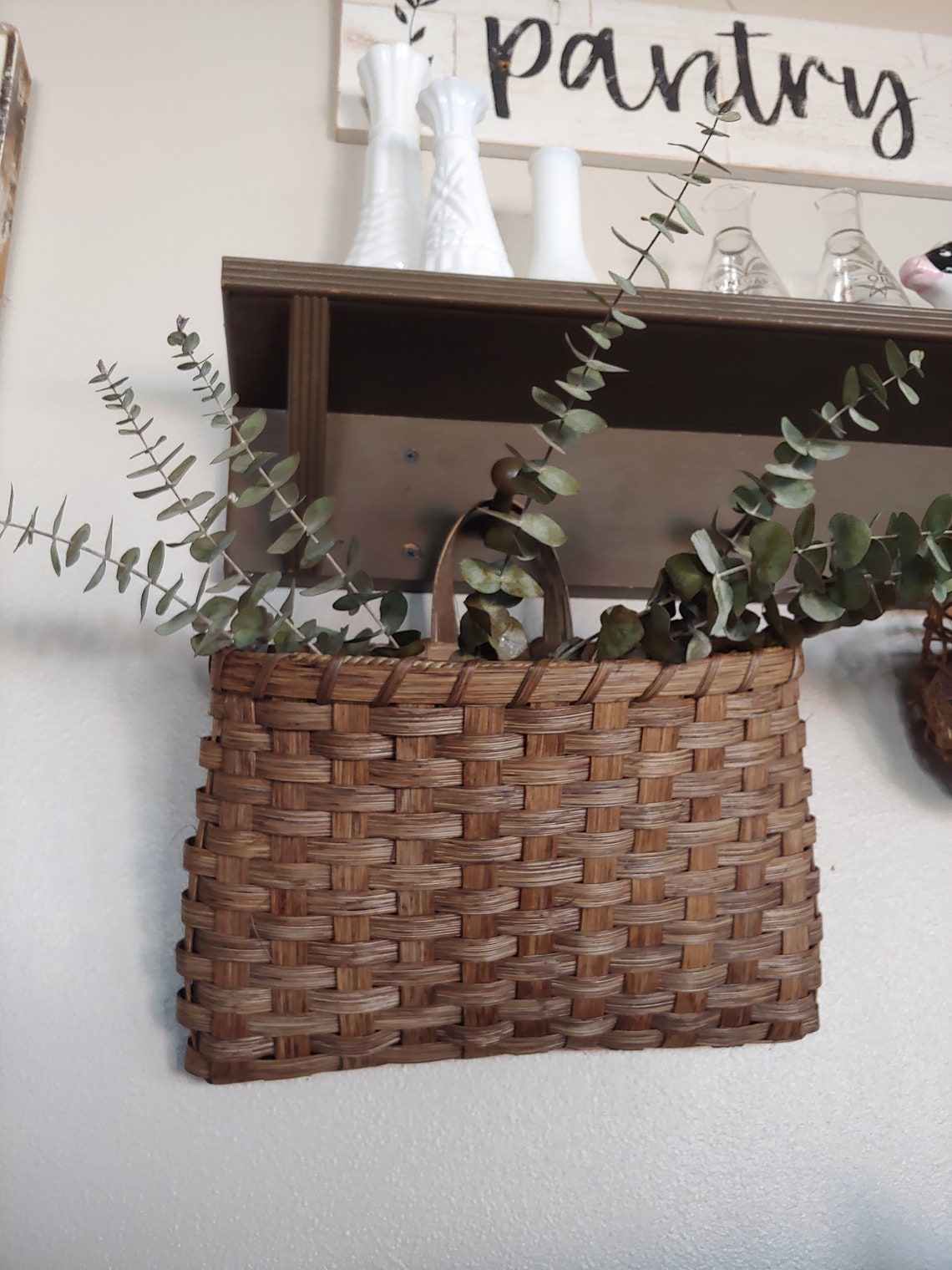 Large Wall Basket Hanging Basket Handmade Wall Basket Etsy