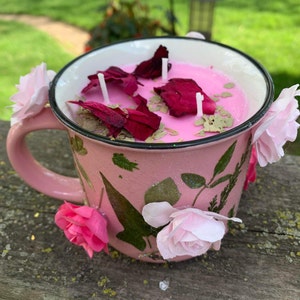Pink Rose Mug Candle