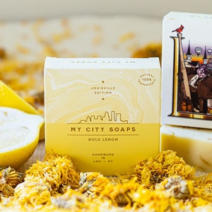 Lemon & Lemongrass Soap – All-Natural Handmade Bar, Essential Oils, Shea Butter, Vegan, Citrus Body Soap, Eco Friendly Gift