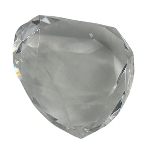 Vintage Beautiful Crystal Heart Paper Weight 3&#39;x3&quot; Collectors 9.5oz Clear Etched