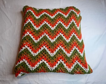 Vintage Granny Afghan Multicolor Blanket Y2K Throw 72 x 36 Handmade Crochet
