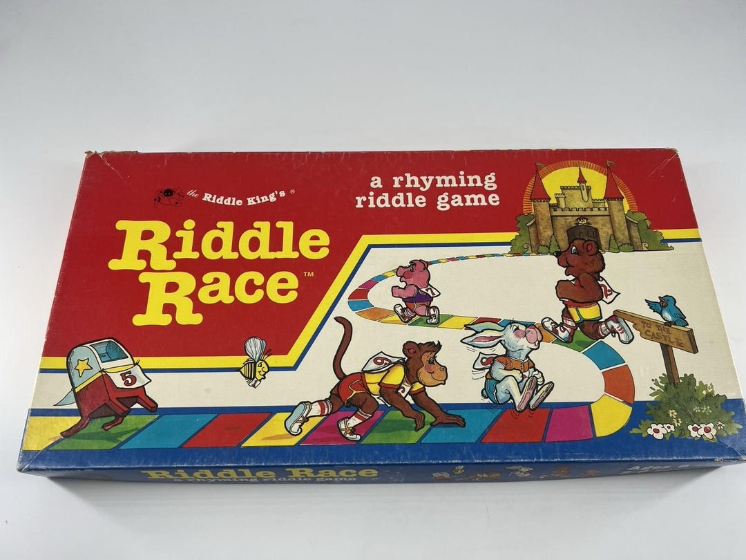 Riddle Racing Vintage Riddle Race Board Game Replacement Pieces Educational Rhyming ...