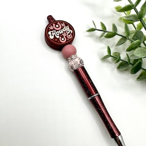 Western Howdy Beaded Pen• Gift for her•Howdy Pen•Western Pen• Western•Hanki• Pink