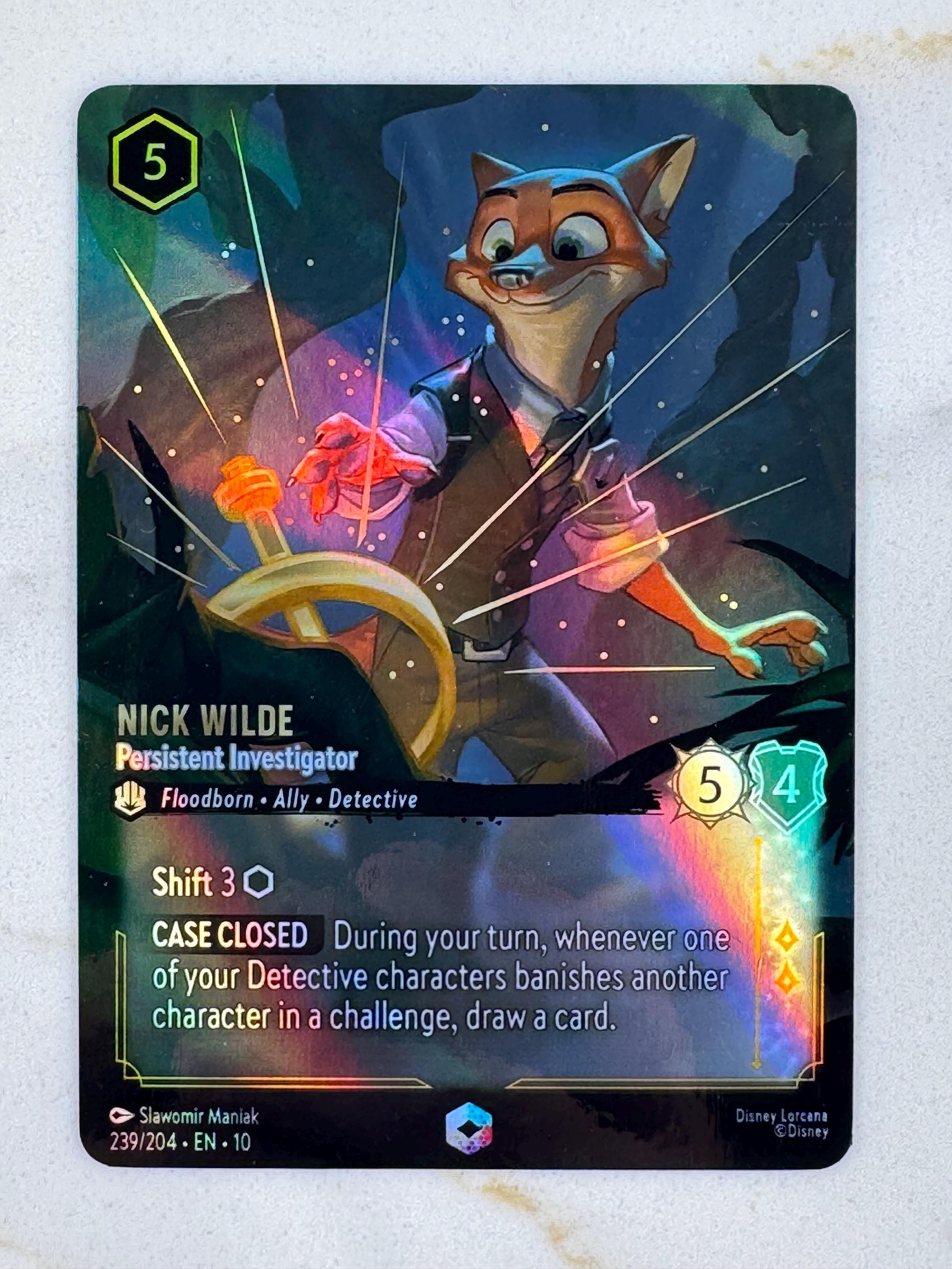 Nick Wilde - Persistent Investigator (enchanted) Lorcana Proxy