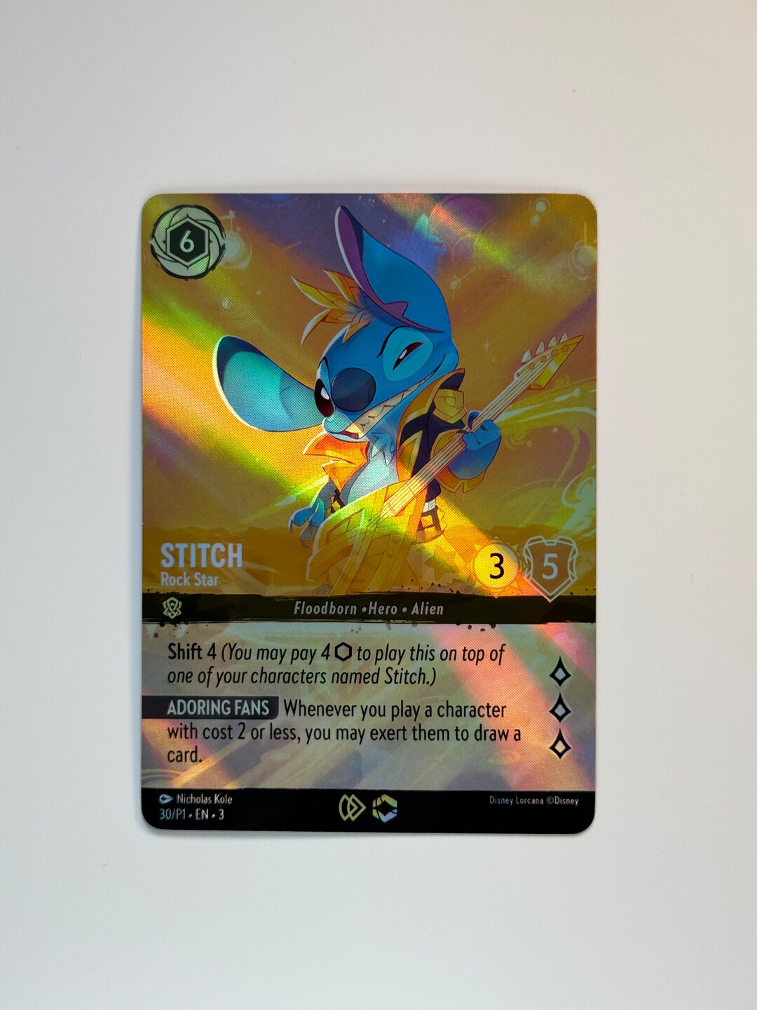 Stitch Rock Star (alt Art) Lorcana Proxy/orica, Common/holo