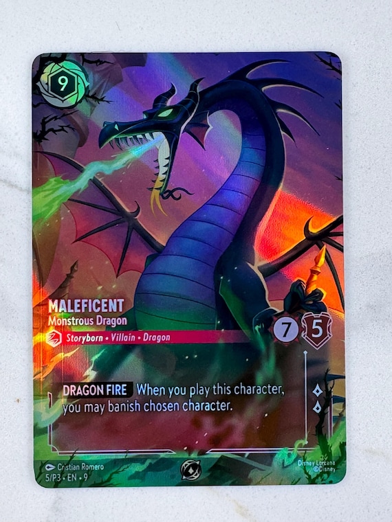 maleficent card lorcana Disney Lorcana: The Queen Portfolio Storyborn;Villain;Dragon Strength Maleficent - Mistress Of All