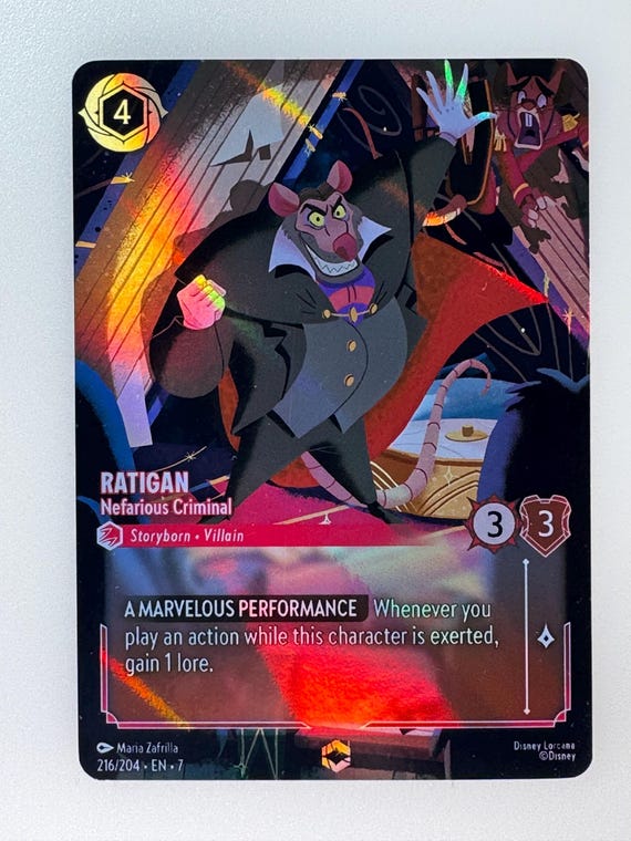 Ratigan Nefarious Criminal (alt Art) Lorcana Proxy/orica ENG/FRE - Etsy