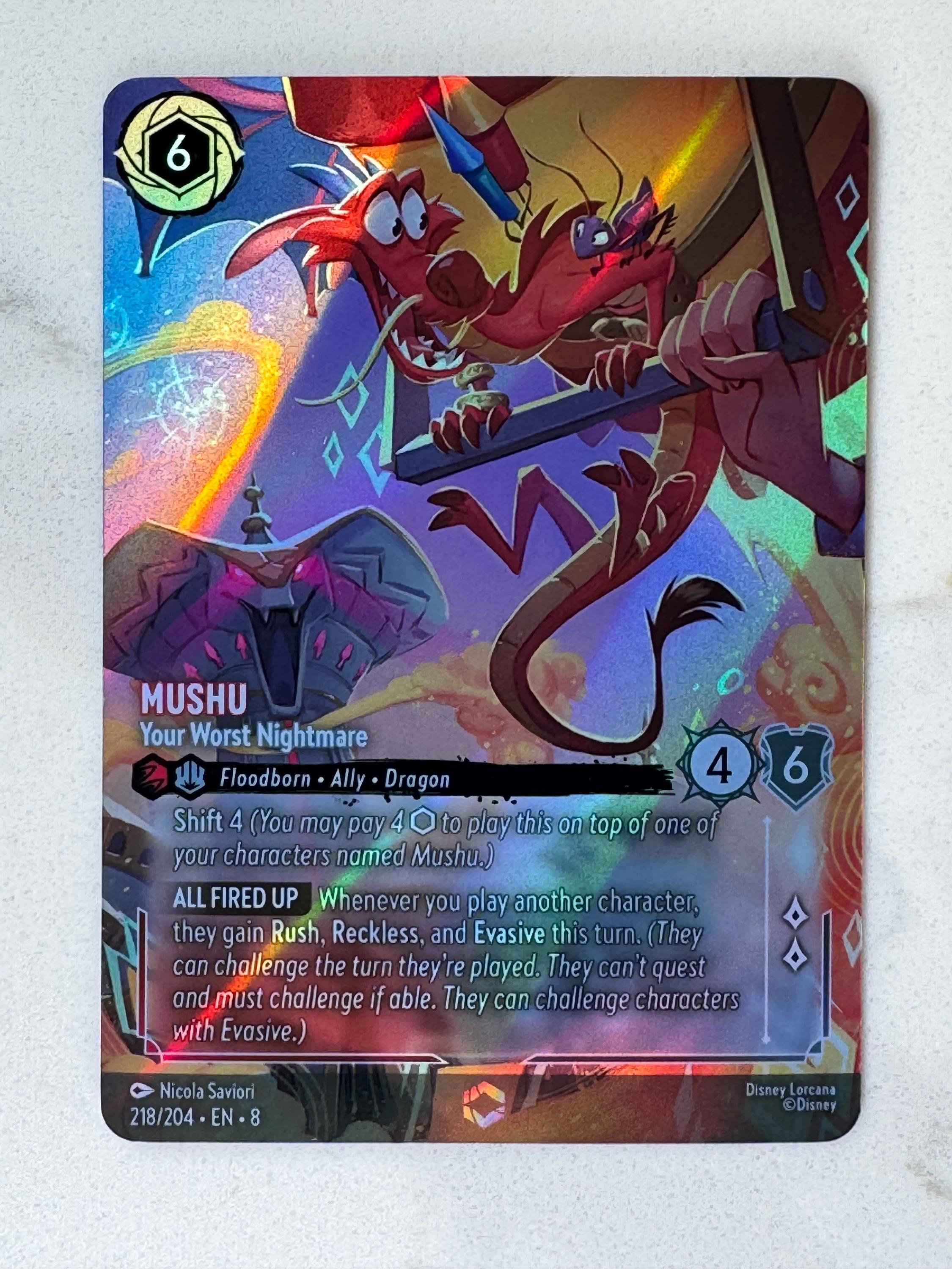 Mushu Your Worst Nightmare ROJ (Alt Art) Lorcana Proxy/Orica Mushu Your Worst Nightmare ROJ (Alt Art) Lorcana Proxy/Orica