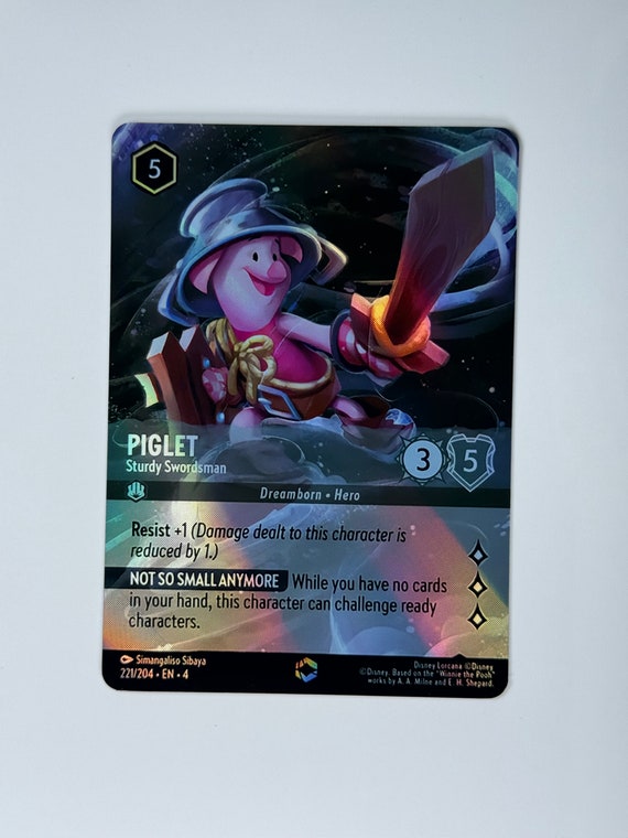 piglet lorcana card Piglet Sturdy Swordsman (Alt Art) Lorcana Proxy/Orica, Common/Holo