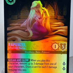 Rapunzel dotata di guarigione Lorcana Proxy/Orica, comune/olografica