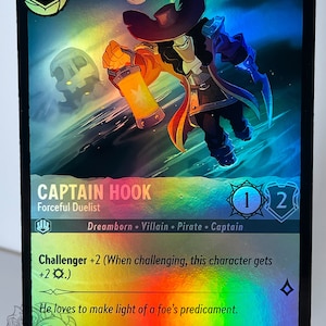 Captain Hook Forceful Duelist Lorcana Proxy/Orica, Common/Holo