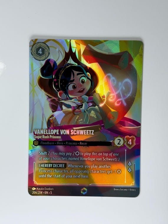 vanellope von schweetz lorcana card - Sugar Rush Princess (Enchanted) Common Number Vanellope von Schweetz - Sugar