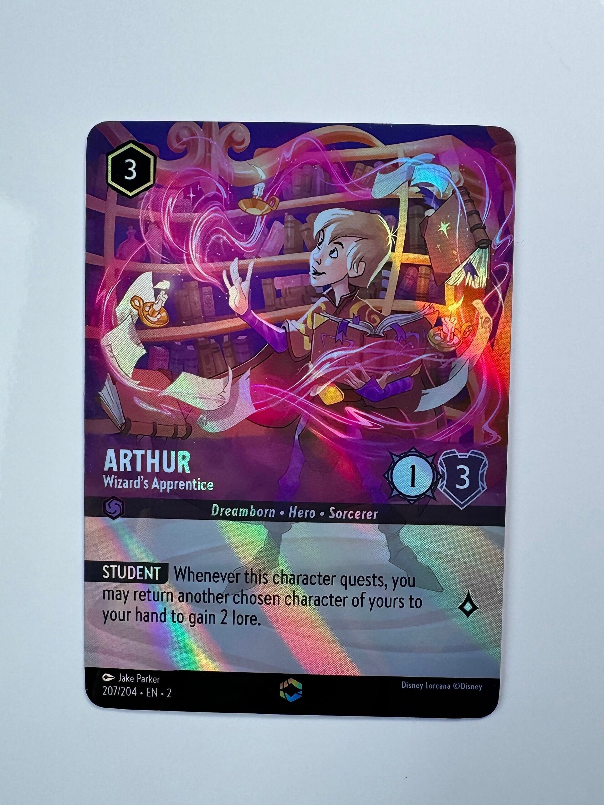 Arthur Wizards Apprentice (alt Art) Lorcana Proxy/orica, Common/holo - Etsy