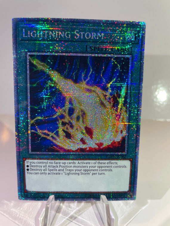 lightning storm yugioh card LIGHTNING STORM ** 1ST EDITION PRISMATIC COLLECTOR'S RARE RA01-EN061 YUGIOH!