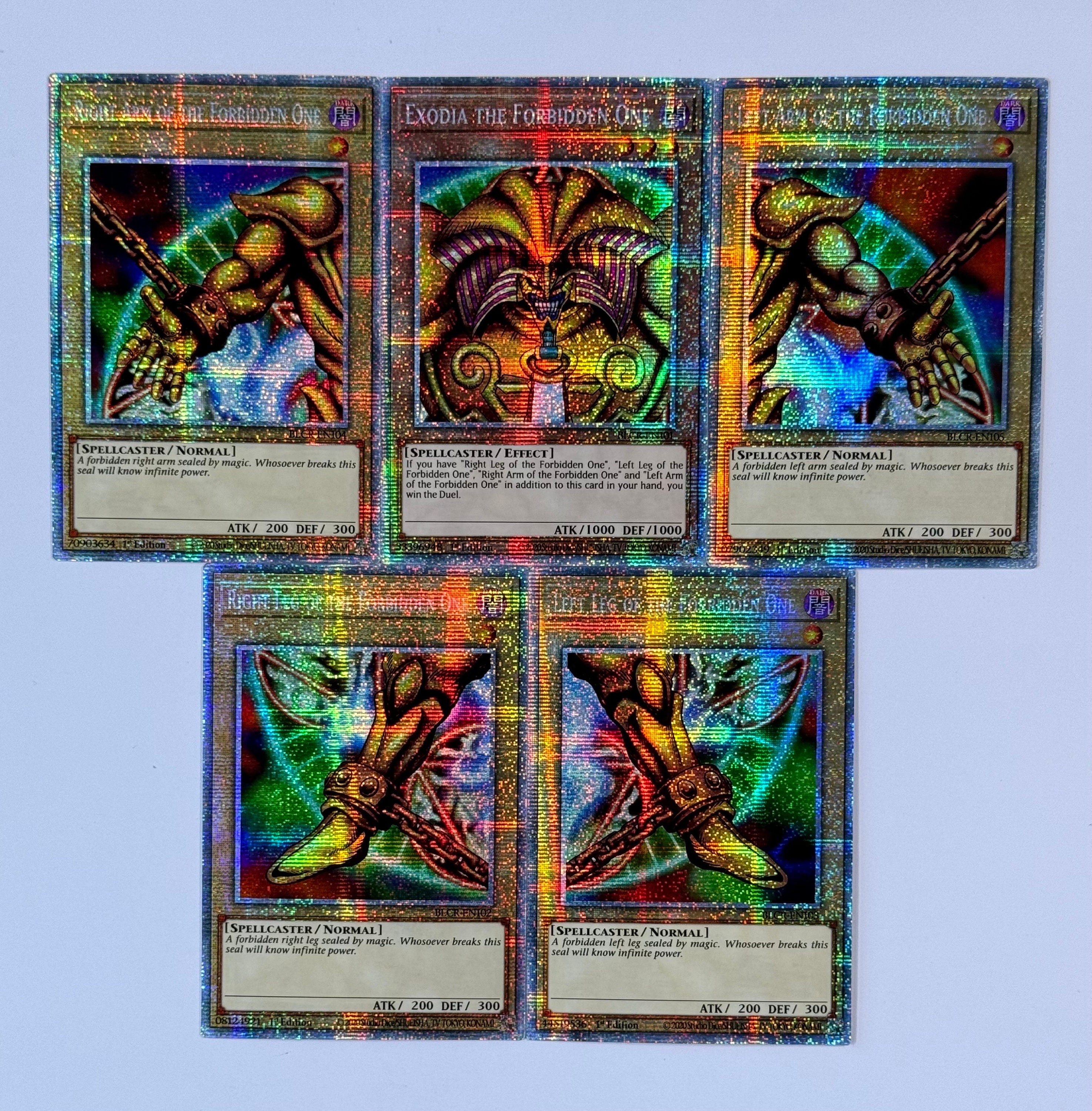 Yu-Gi-Oh! Exodia The Forbidden – Set Of 5 Ultra Rare Cards – Italian – Mint From Legendary Decks